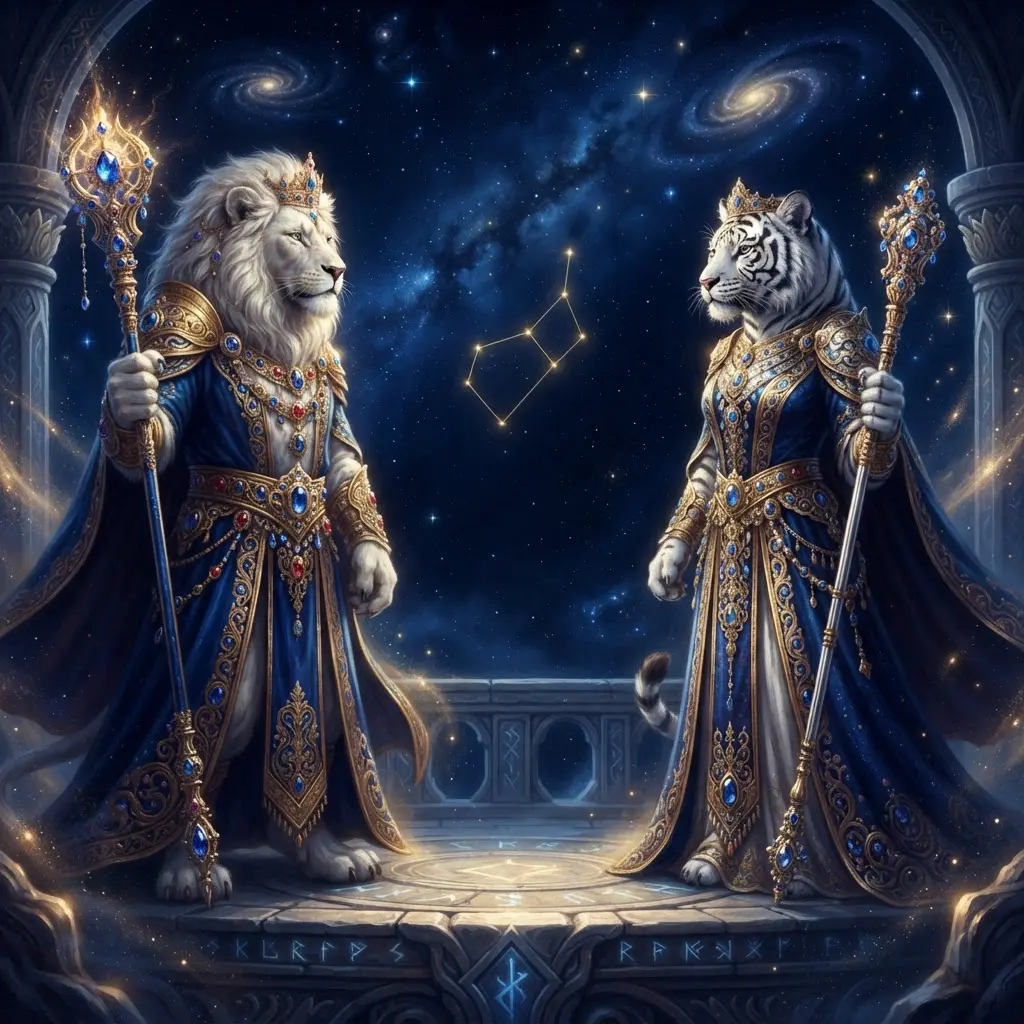 Guardiões felinos místicos dos Registros Akáshicos